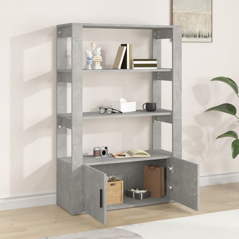 vidaXL Sideboard Concrete Grey 80x30x119.5 cm Engineered Wood