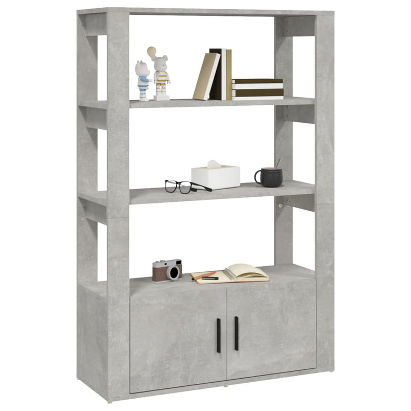 vidaXL Sideboard Concrete Grey 80x30x119.5 cm Engineered Wood
