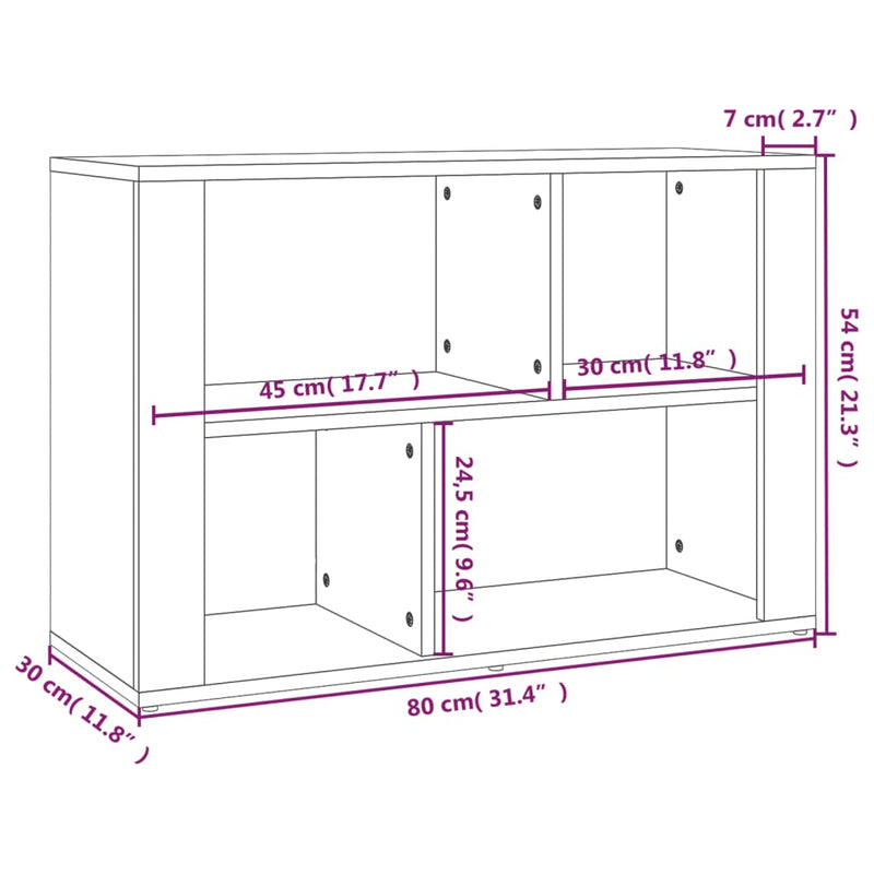 vidaXL Sideboard High Gloss White 80x30x54 cm Engineered Wood