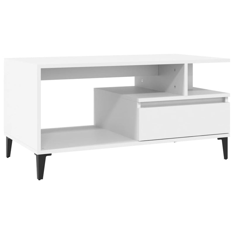 vidaXL Coffee Table  White 90x49x45 cm Engineered Wood