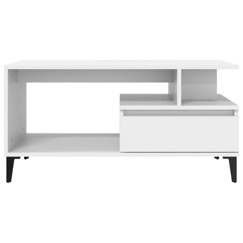vidaXL Coffee Table  White 90x49x45 cm Engineered Wood