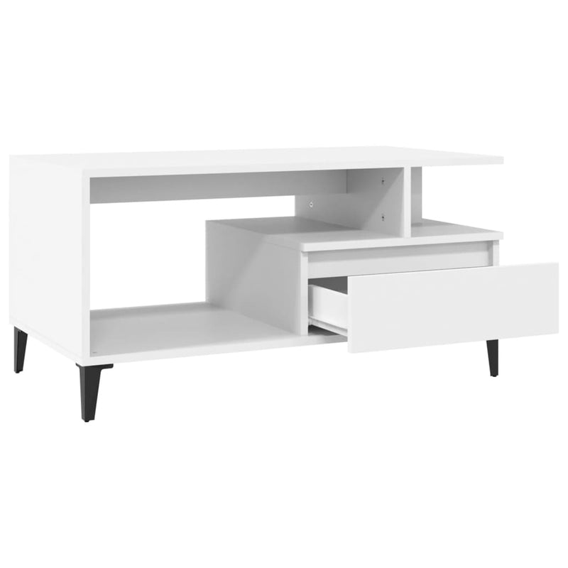 vidaXL Coffee Table  White 90x49x45 cm Engineered Wood