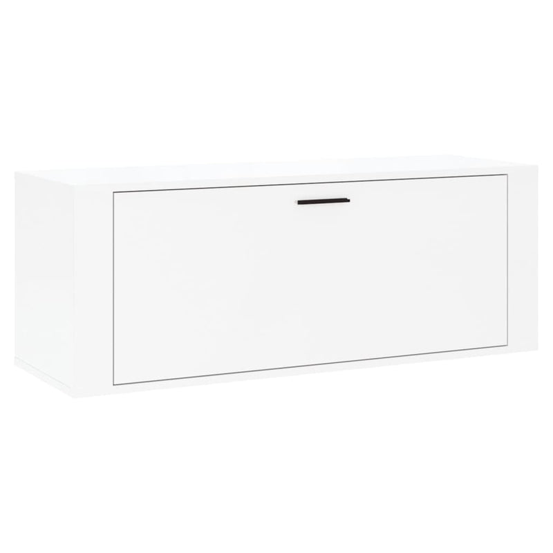 Wall Shoe Cabinet High Gloss White 100x35x38 cm Engineered Wood