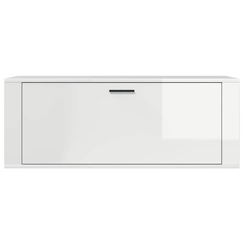 vidaXL Wall Shoe Cabinet High Gloss White 100x35x38 cm Engineered Wood