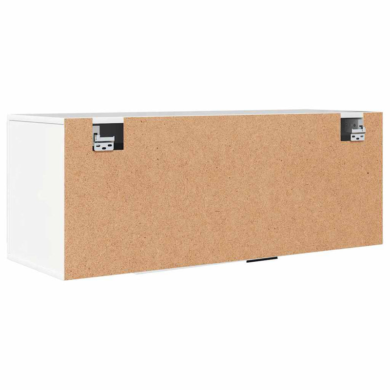 vidaXL Wall Shoe Cabinet High Gloss White 100x35x38 cm Engineered Wood