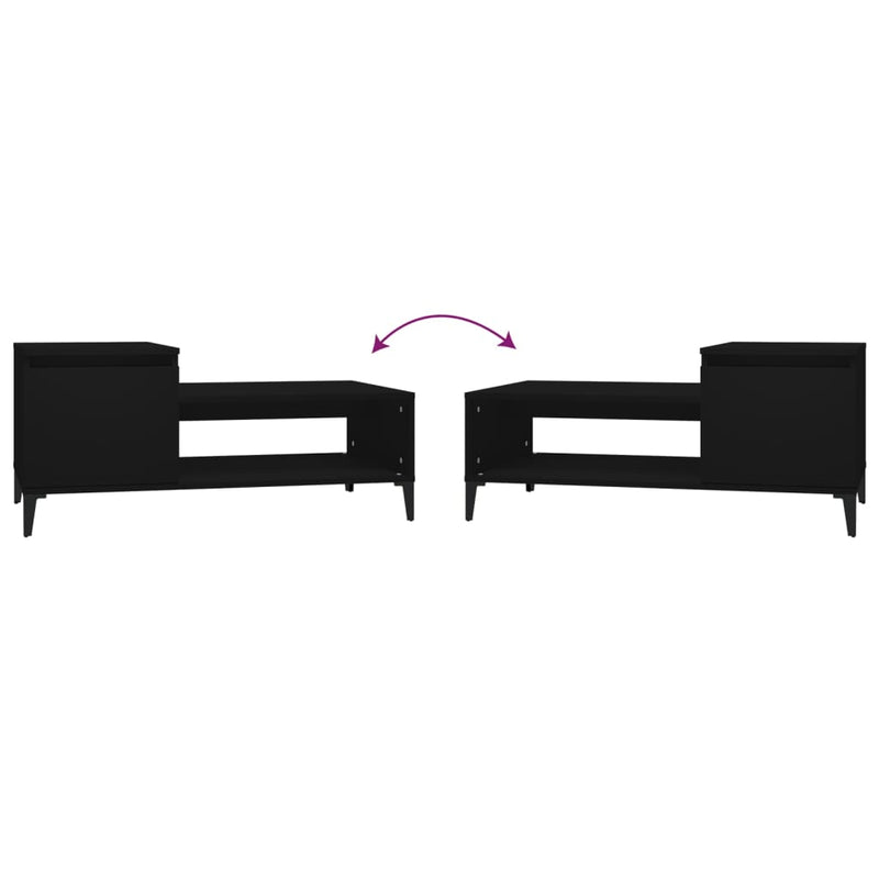 vidaXL Coffee Table Black 100x50x45 cm Engineered Wood