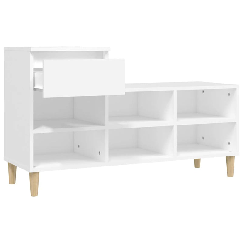 Shoe Cabinet White 102x36x60 cm Engineered Wood