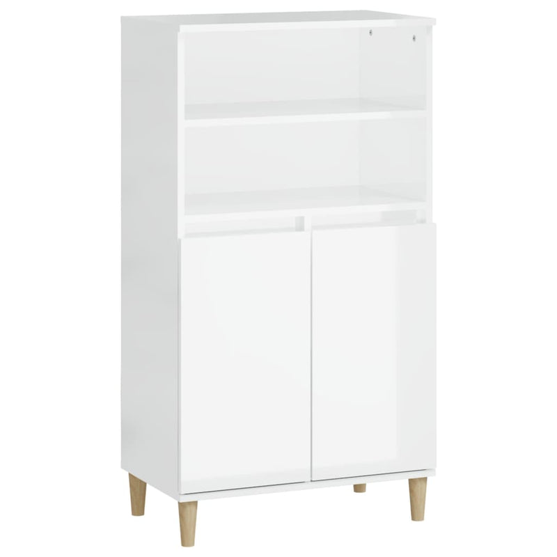 vidaXL Highboard High Gloss White 60x36x110 cm Engineered Wood