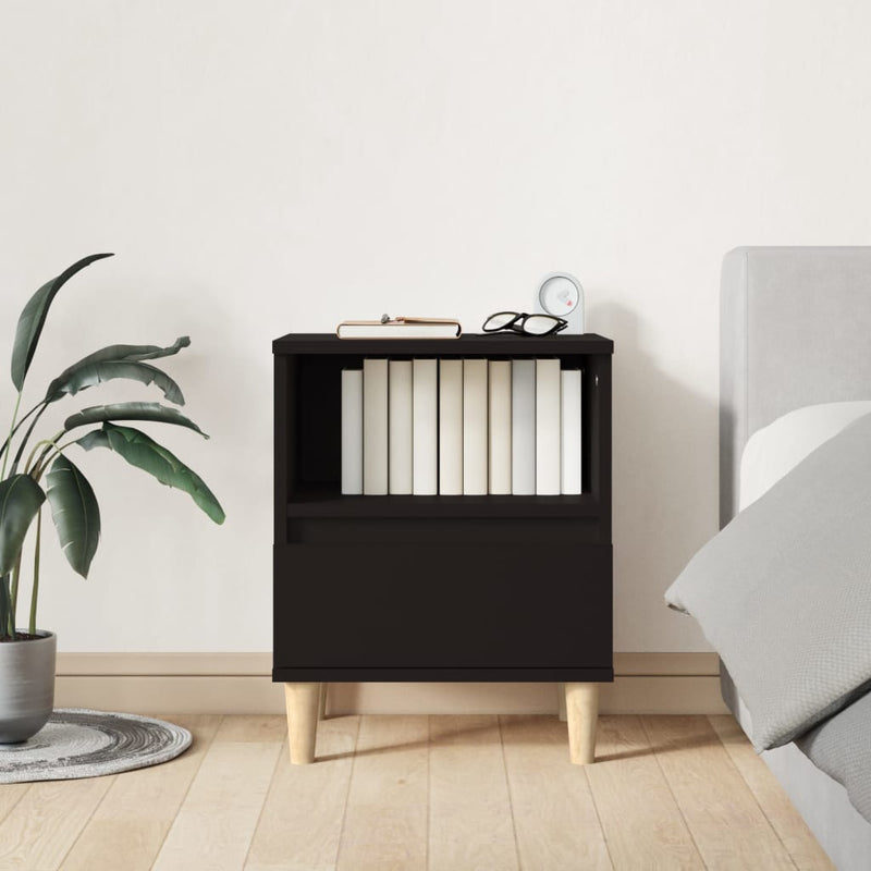 vidaXL Bedside Cabinets 2 pcs Black 40x35x50 cm