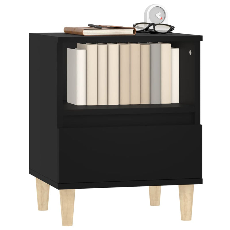 vidaXL Bedside Cabinets 2 pcs Black 40x35x50 cm