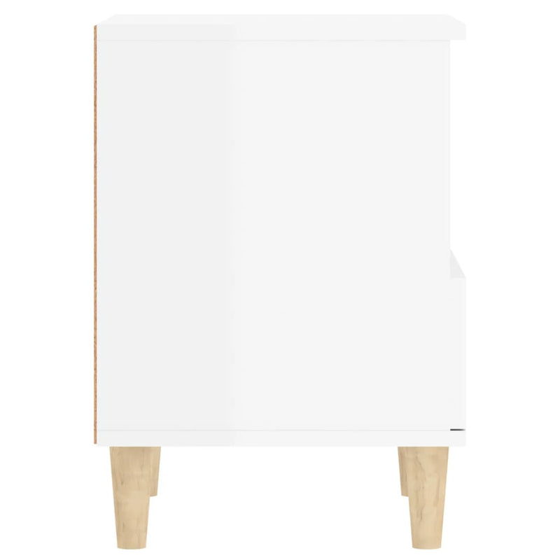 vidaXL Bedside Cabinet High Gloss White 40x35x50 cm