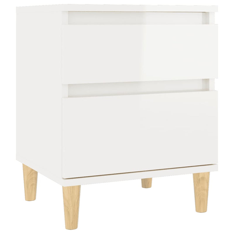 vidaXL Bedside Cabinets 2 pcs High Gloss White 40x35x50 cm