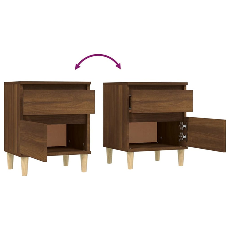 vidaXL Bedside Cabinets 2 pcs Brown Oak 40x35x50 cm