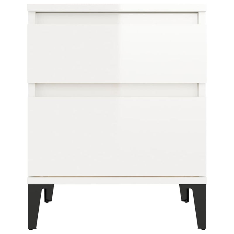 vidaXL Bedside Cabinets 2 pcs High Gloss White 40x35x50 cm