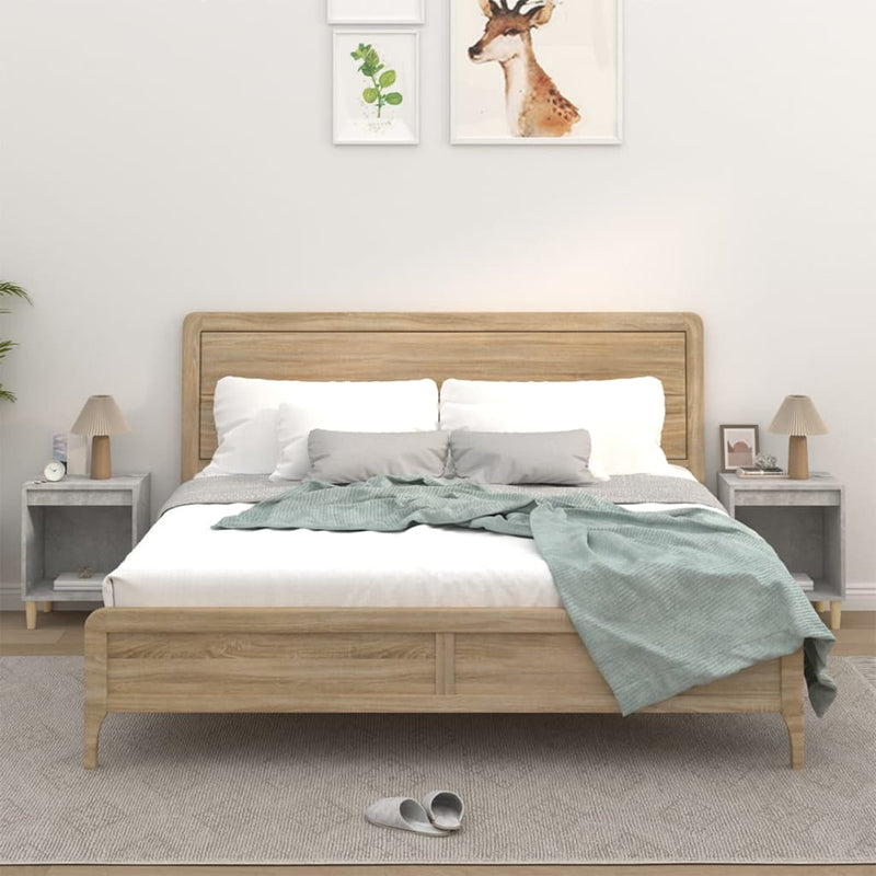 vidaXL Bedside Cabinets 2 pcs Concrete Grey 40x35x50 cm