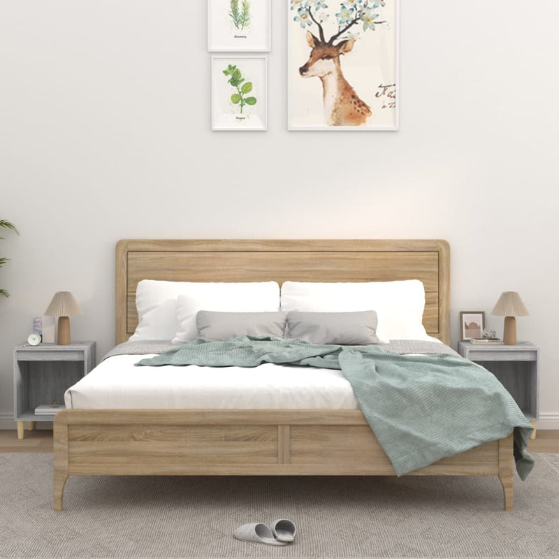 vidaXL Bedside Cabinets 2 pcs Grey Sonoma 40x35x50 cm