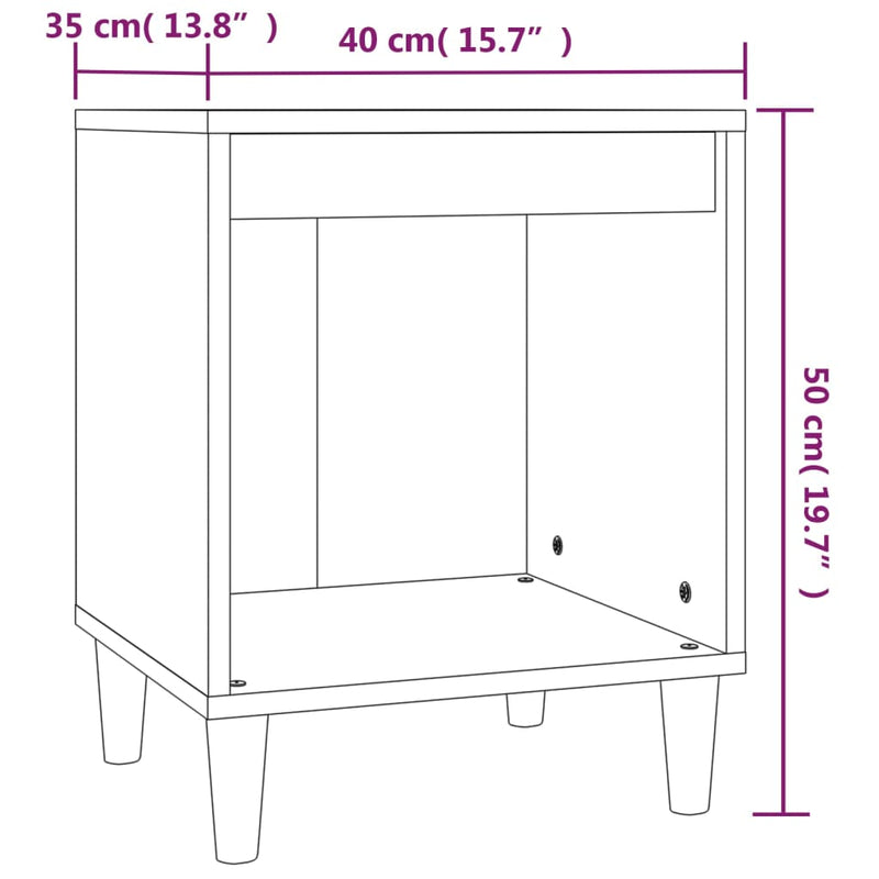 vidaXL Bedside Cabinet Brown Oak 40x35x50 cm