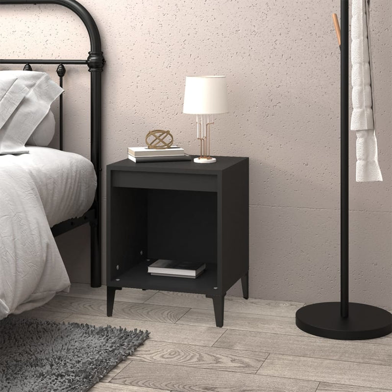 vidaXL Bedside Cabinet Black 40x35x50 cm