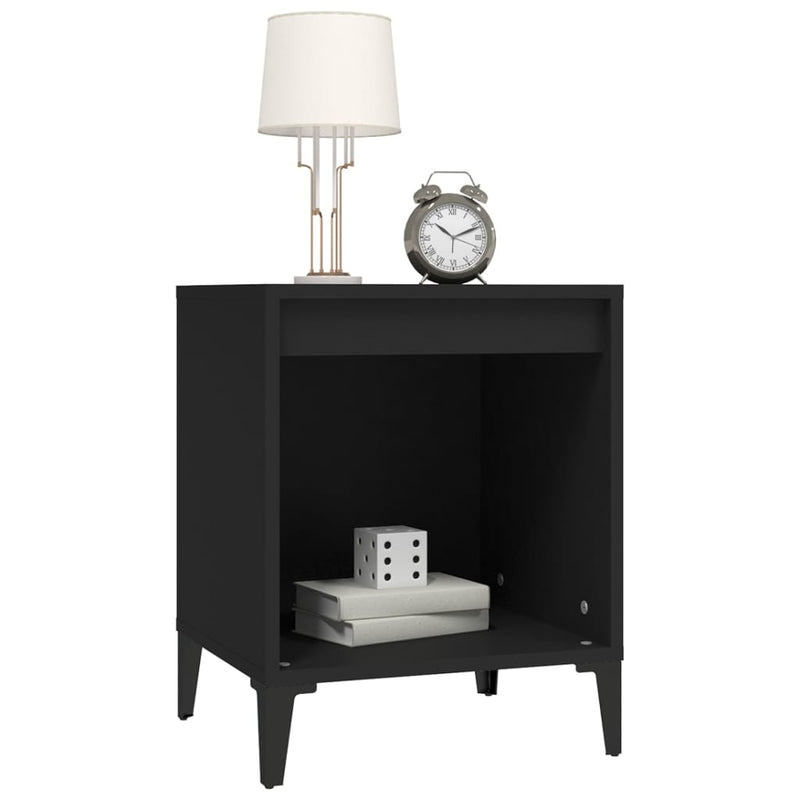 vidaXL Bedside Cabinet Black 40x35x50 cm