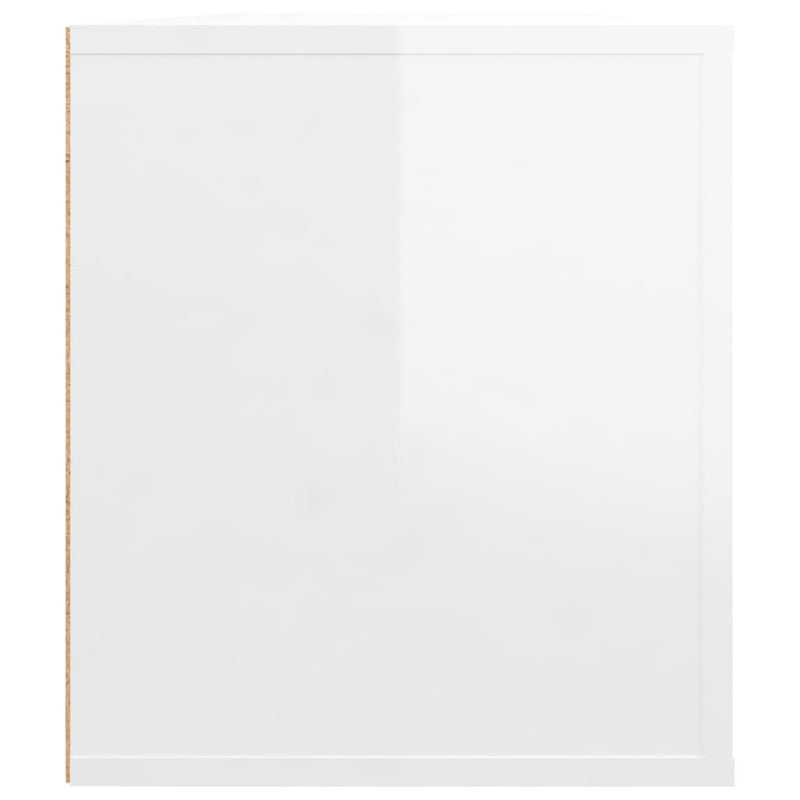 vidaXL TV Cabinet High Gloss White 100x35x40 cm Engineered Wood