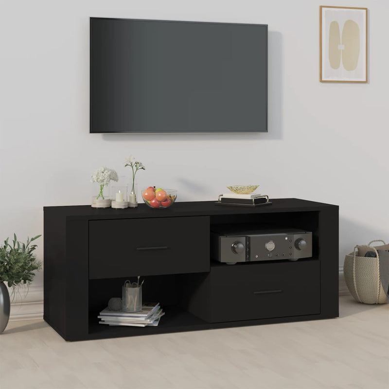 vidaXL TV Cabinet Black 100x35x40 cm Engineered Wood
