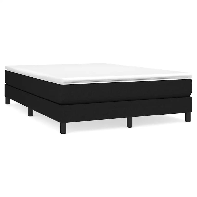 Box Spring Bed Frame Black Full Fabric