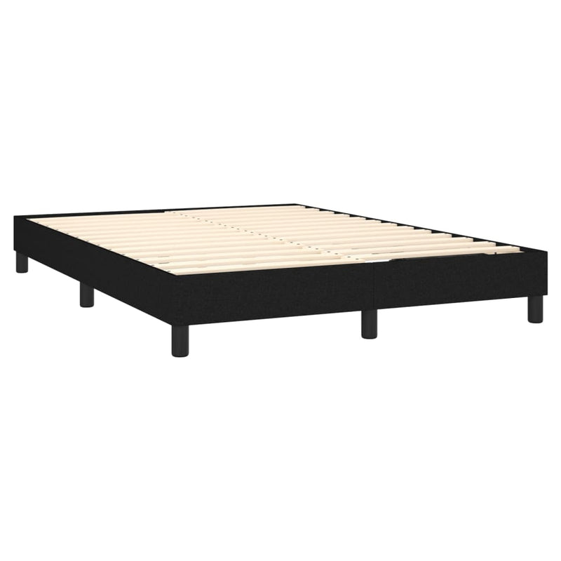 Box Spring Bed Frame Black 137x190 cm Fabric