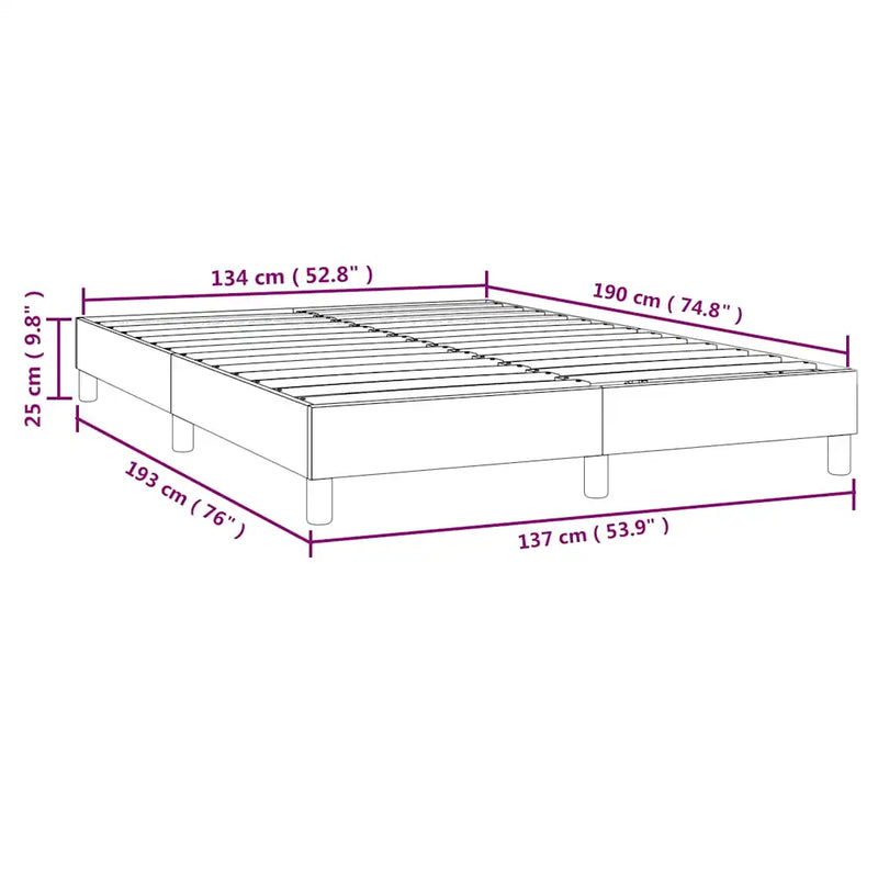 Box Spring Bed Frame Black Full Fabric