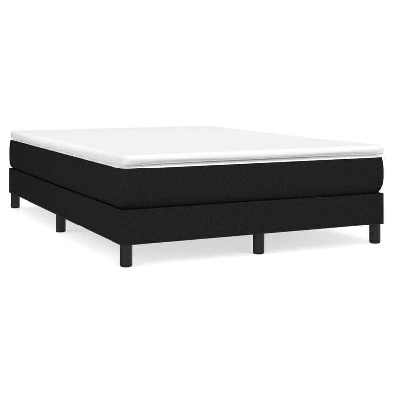 vidaXL Box Spring Bed Frame Black Queen Fabric