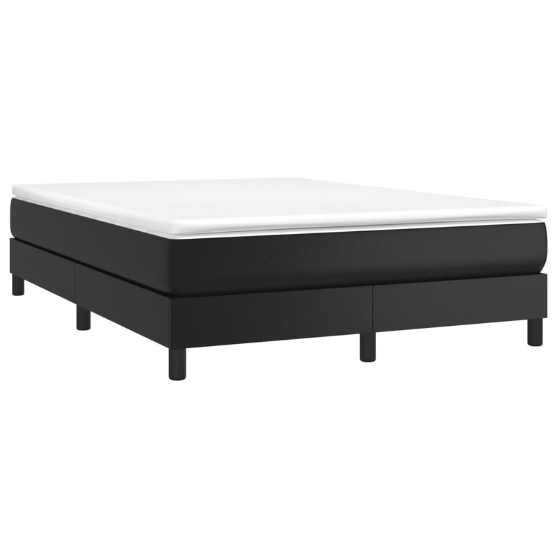 vidaXL Box Spring Bed Frame Black Queen Faux Leather