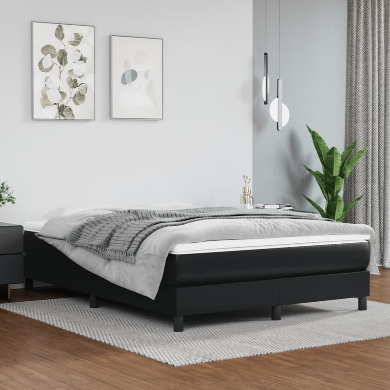 vidaXL Bed Frame without Mattress Black Queen Faux Leather