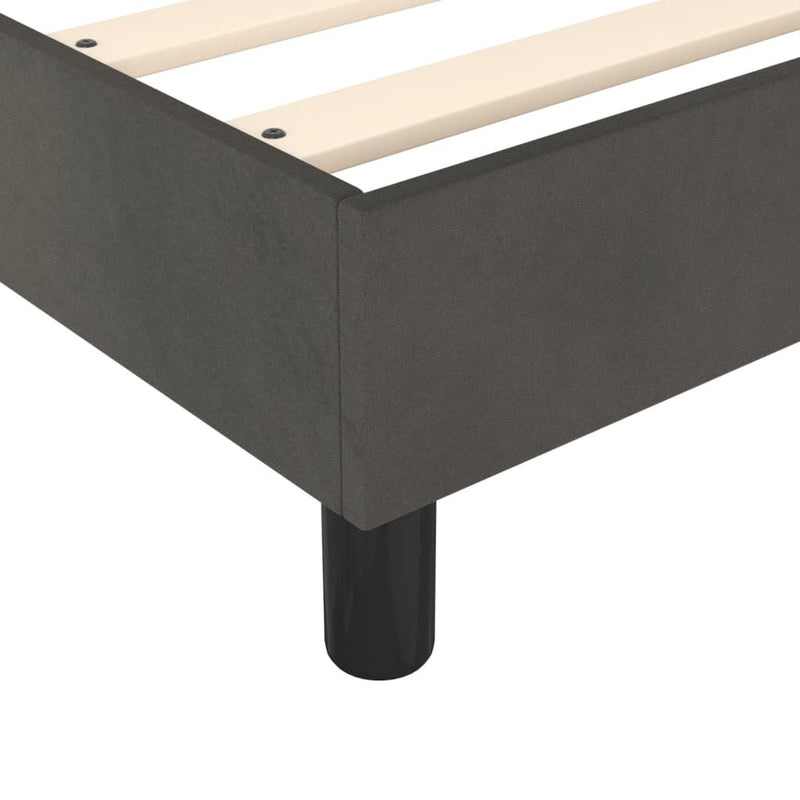 Box Spring Bed Frame Dark Grey 153x203 cm Queen Size Velvet