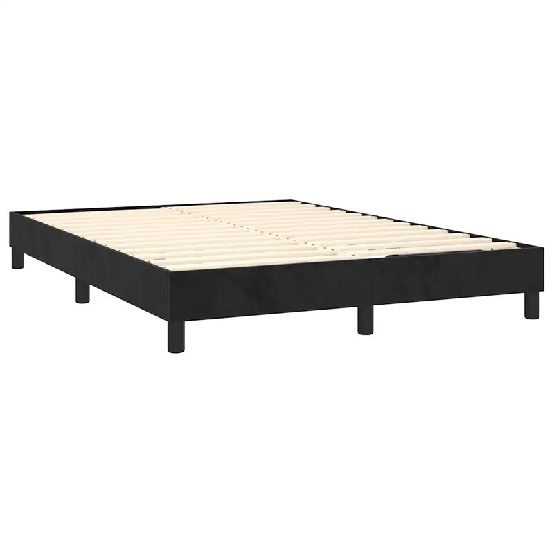 Box Spring Bed Frame Black Queen Velvet