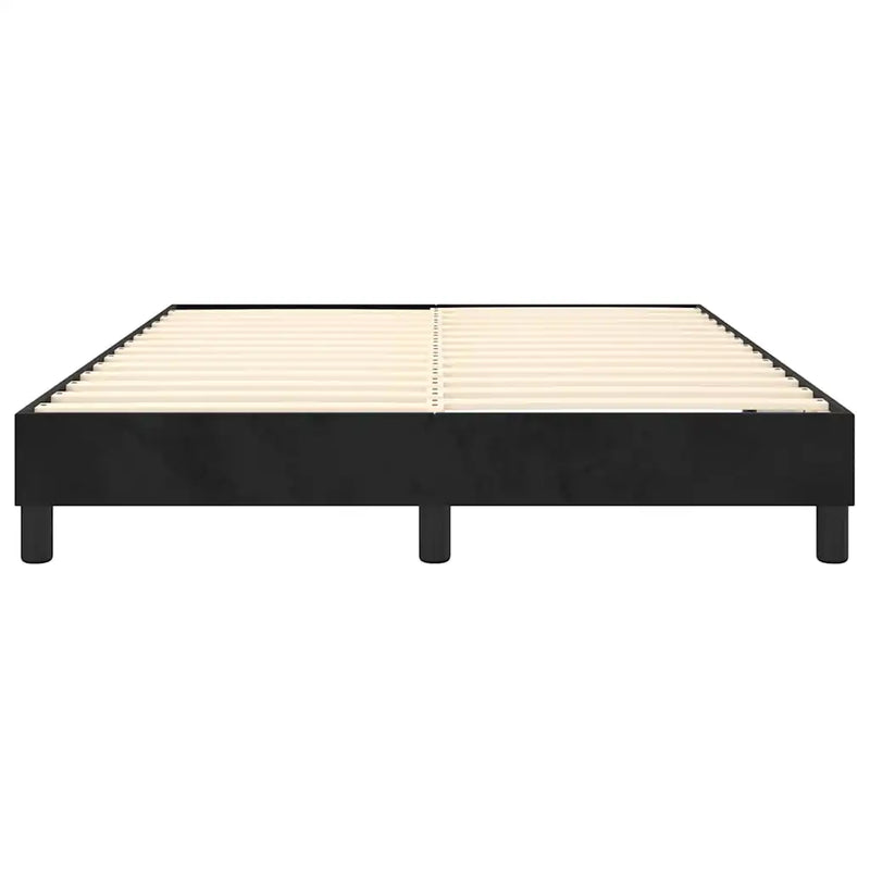 Box Spring Bed Frame Black Queen Velvet