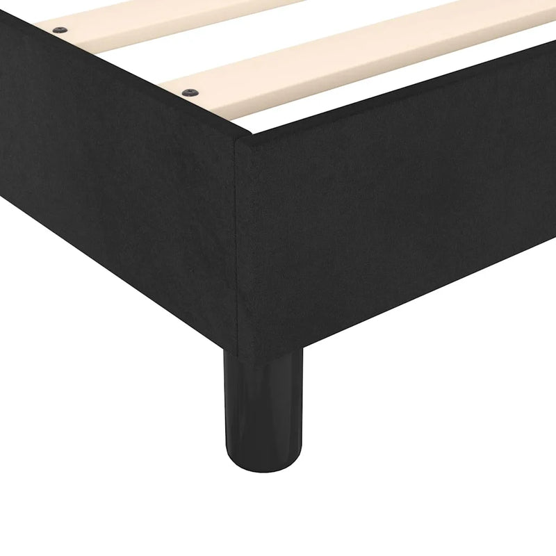 Box Spring Bed Frame Black Queen Velvet