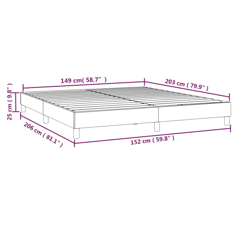 Box Spring Bed Frame Black 153x203 cm Queen Size Velvet