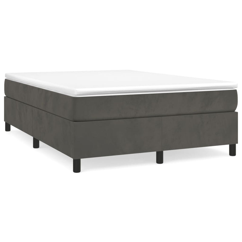 vidaXL Box Spring Bed Frame Dark Grey Queen Velvet