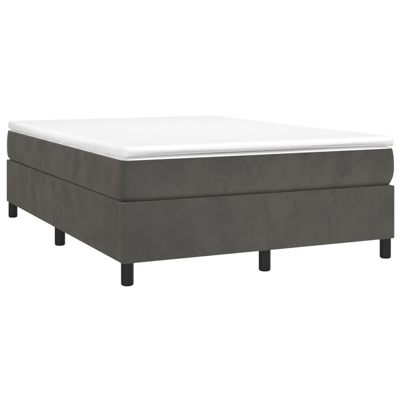 vidaXL Box Spring Bed Frame Dark Grey Queen Velvet