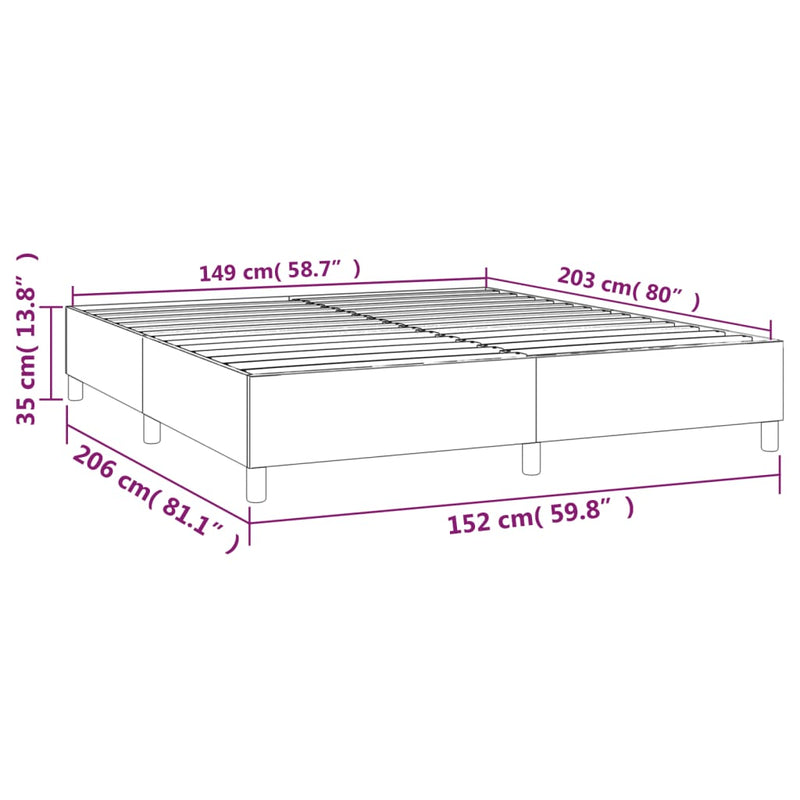 vidaXL Box Spring Bed Frame Dark Grey Queen Velvet