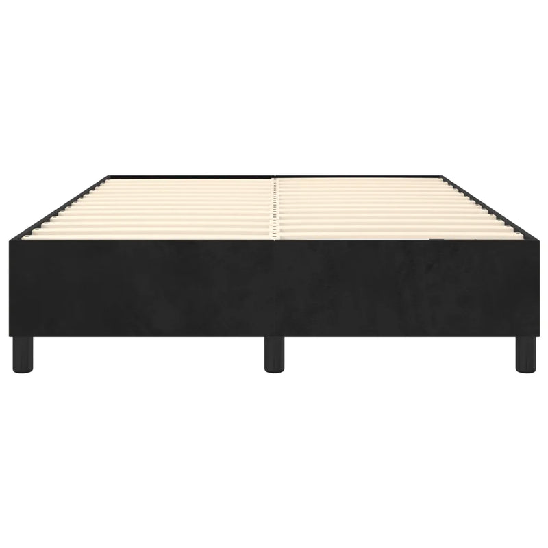 Box Spring Bed Frame Black Queen Velvet