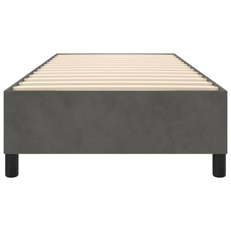 Box Spring Bed Frame Dark Grey King Single Velvet
