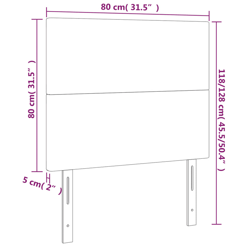 Headboard Black 80x5x118/128 cm Fabric