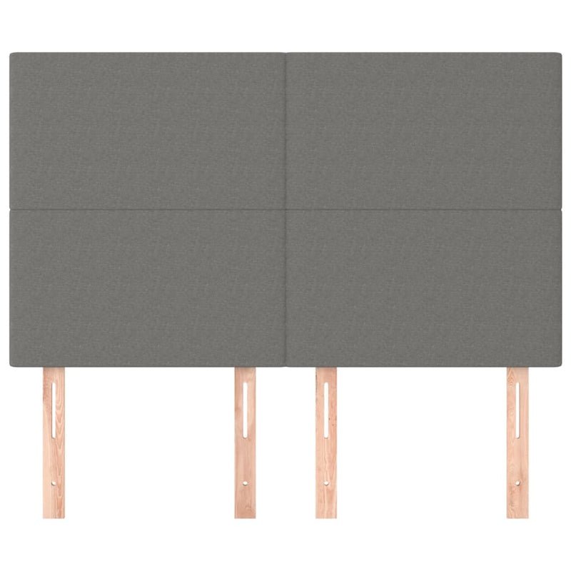 vidaXL Headboard Dark Grey 144x5x118/128 cm Fabric