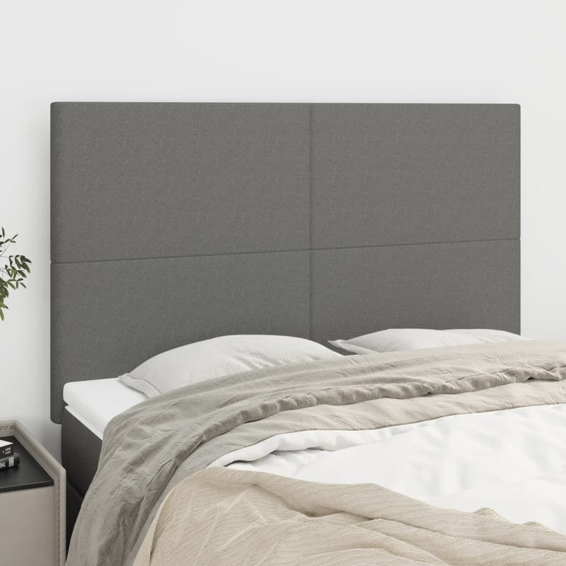 vidaXL Headboard Dark Grey 144x5x118/128 cm Fabric