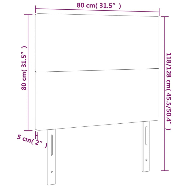 Headboard Black 80x5x118/128 cm Velvet