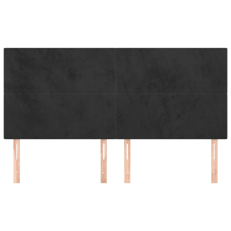 Headboard Black 160x5x118/128 cm Velvet