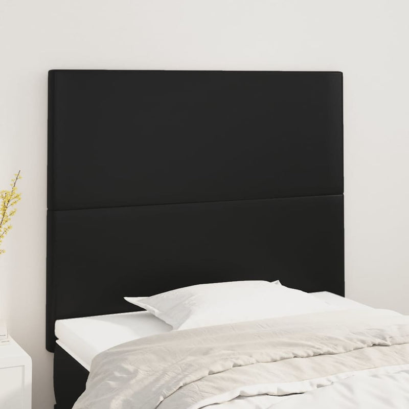 vidaXL Headboard Black 100x5x118/128 cm Faux Leather