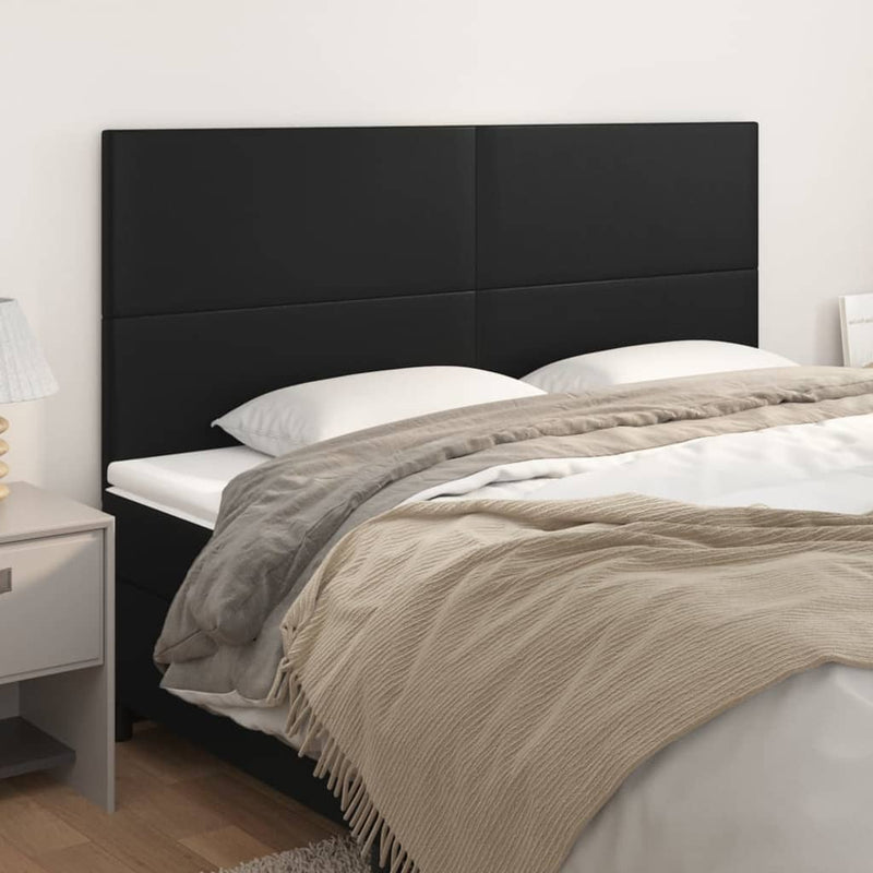 vidaXL Headboard Black 160x5x118/128 cm Faux Leather