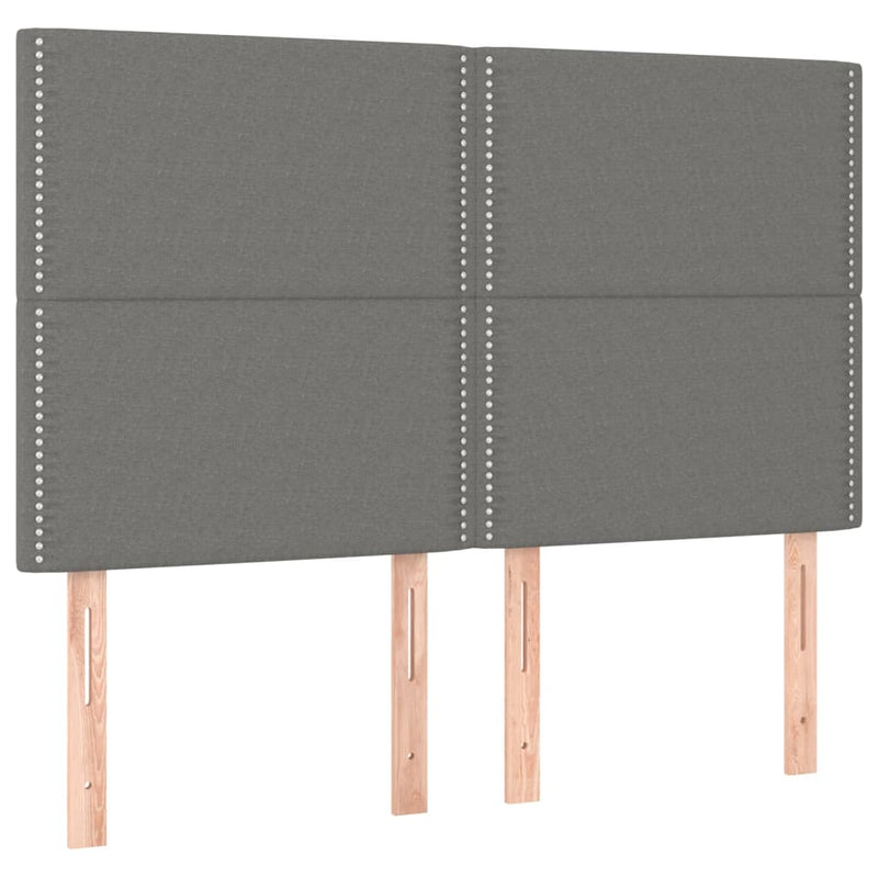vidaXL Headboard Dark Grey 144x5x118/128 cm Fabric