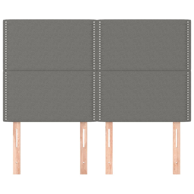 vidaXL Headboard Dark Grey 144x5x118/128 cm Fabric
